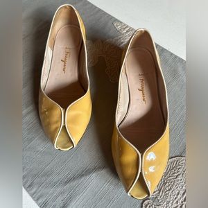 Salvatore Ferragamo - Patent Leather Cutout Accent Flats